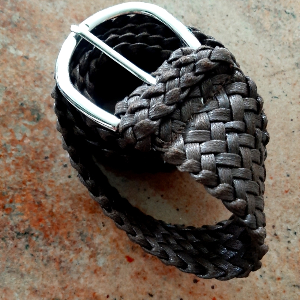 42" x 2" deep brown weaved belt SOLD ON TITLE